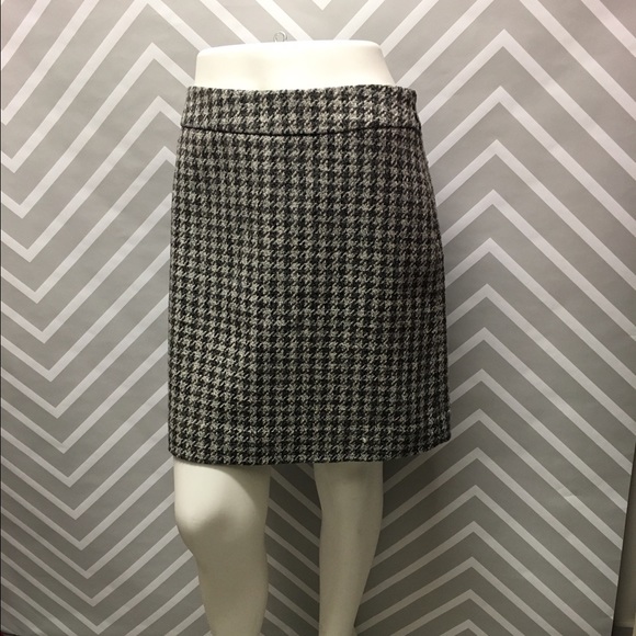 Vintage Wool Houndstooth Pencil Skirt