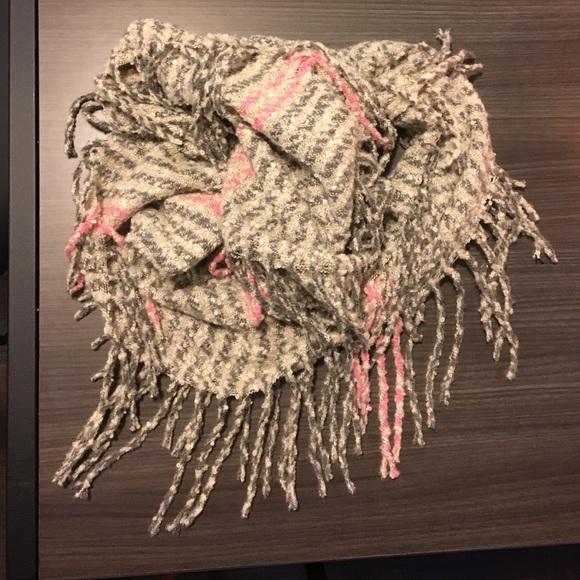 Pink and grey infinite scarf, never worn.
