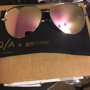Desi Perkins High Key gold sunglasses