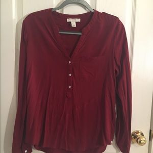 Dark red long sleeve shirt