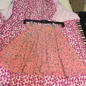 Flower print high waisted skirt