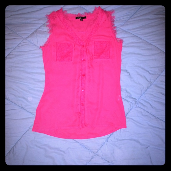 Hot pink top. Worn once. - Picture 1 of 4