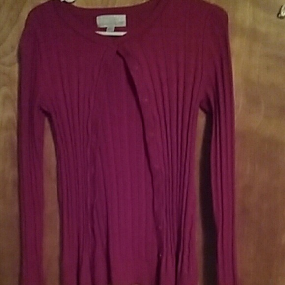 Red cardigan
