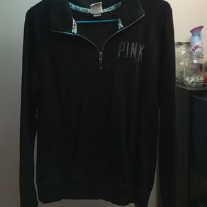 Pink black quarter zip