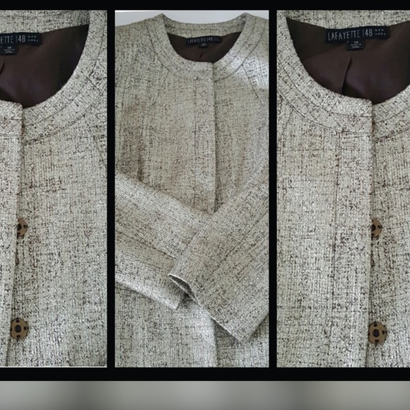 gifted Lafayette 148 NY Gold Metallic Blazer - Picture 4 of 5