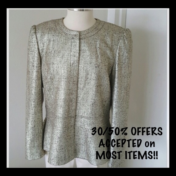 gifted Lafayette 148 NY Gold Metallic Blazer - Picture 3 of 5