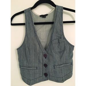 Vintage theory denim pinstripe vest size 0