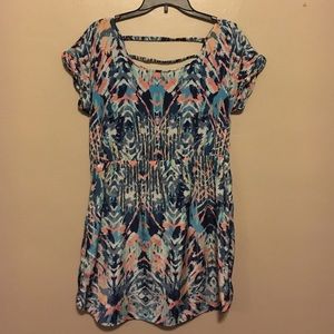 Multicolor short sleeve dress