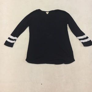 J. Crew Navy & White Varsity 3/4 Sleeve Tee, EUC