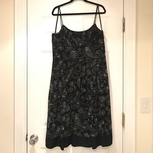 Ann Taylor Black & Cream Silk Dress size 16