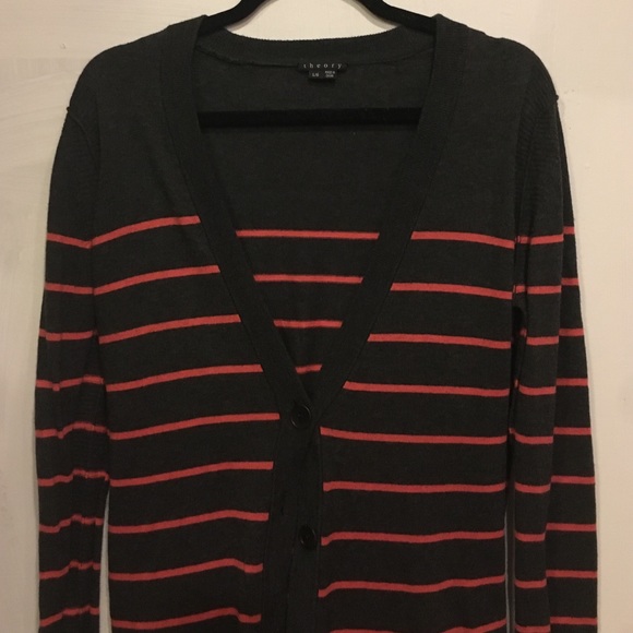 Cashmere and cotton striped sweater- theory