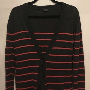 Cashmere and cotton striped sweater- theory