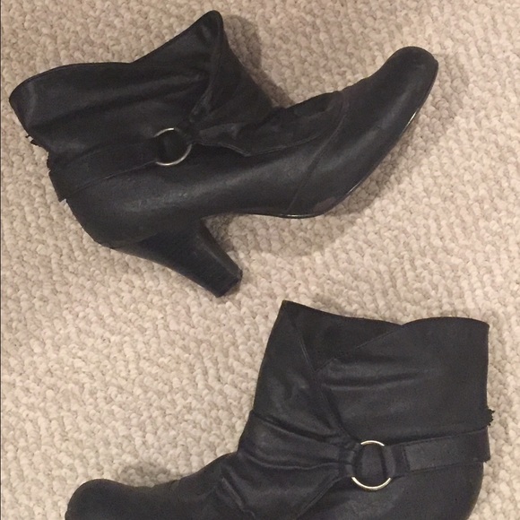 Black buckle booties