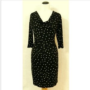 Anne Taylor LOFT knit polka dot dress