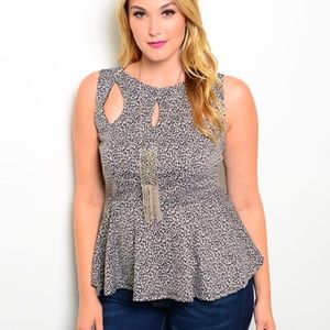 Black & White Peplum Top