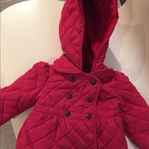 Pink puffer coat