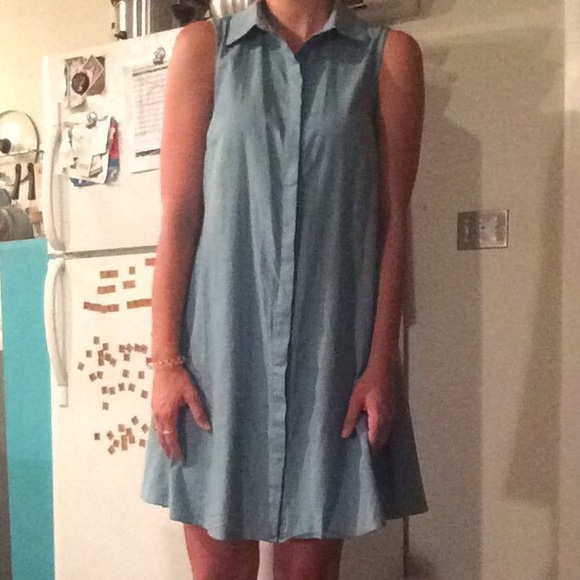 Sleeveless Chambray shirt dress - Picture 3 of 3