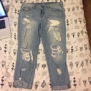 Urban Outfitters cropped destroyed jeans