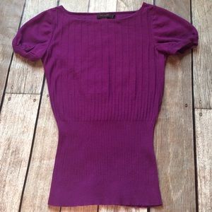 Purple Short Sleeve Sweater - The Limited