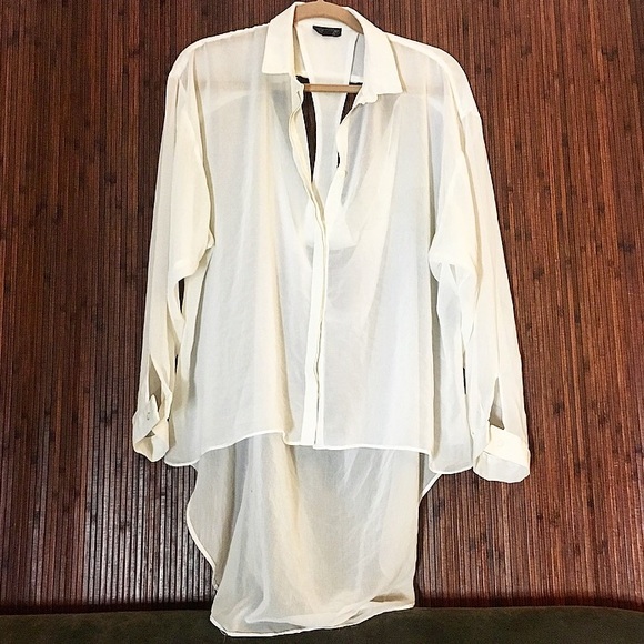 Top Shop Blouse w/ Cut-Out Back
