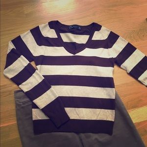 Zara cream and brown striped sweater
