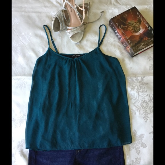Express Tops - Express teal and shimmery black tank top size M
