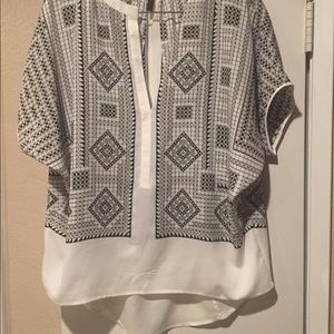 BCBG top Black and Cream - low cut