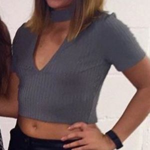 Green crop top with chocker