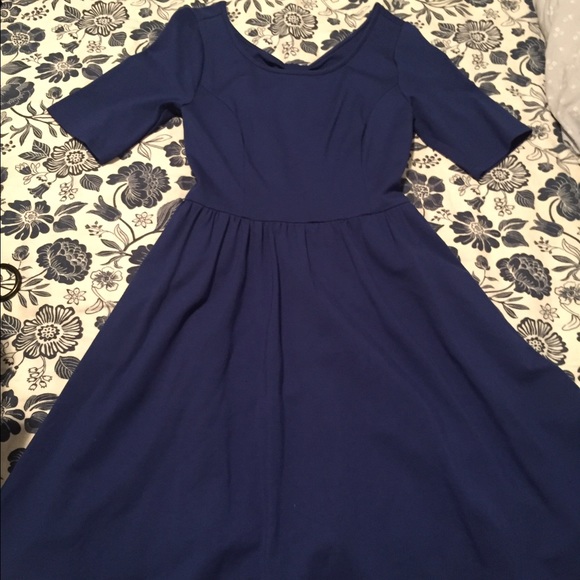eshakti Dresses & Skirts - Royal blue fit and flare dress with bow. Pockets!