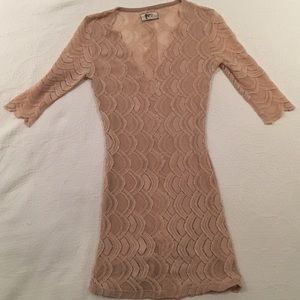 Nightcap sheer back blush dress