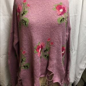 Cute purple flower sweater WILDFOX