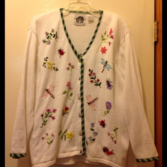 White embroidery sweater
