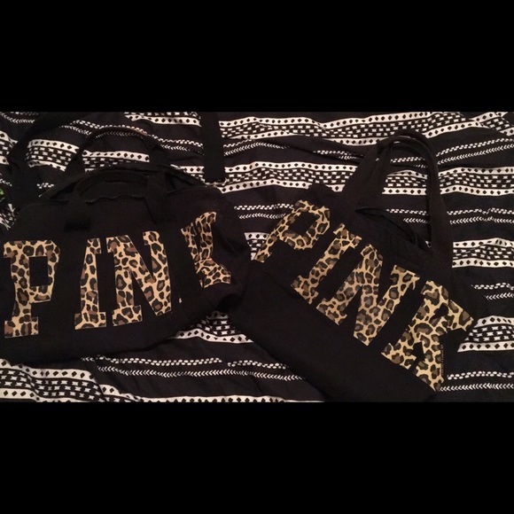 Victoria secret pink leopard duffle bag +tote