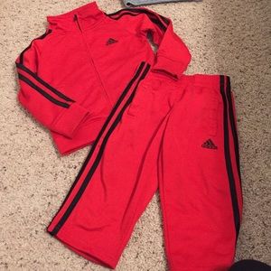 red toddler adidas tracksuit