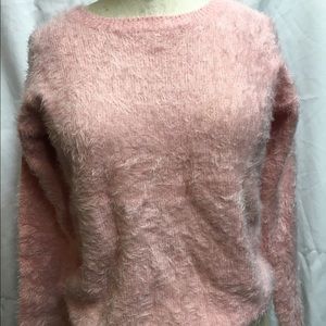 Pink fuzzy sweater Forever 21