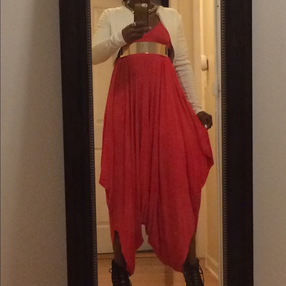 Super cute Harem coral parachute jumpsuit