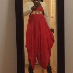 Super cute Harem coral parachute jumpsuit