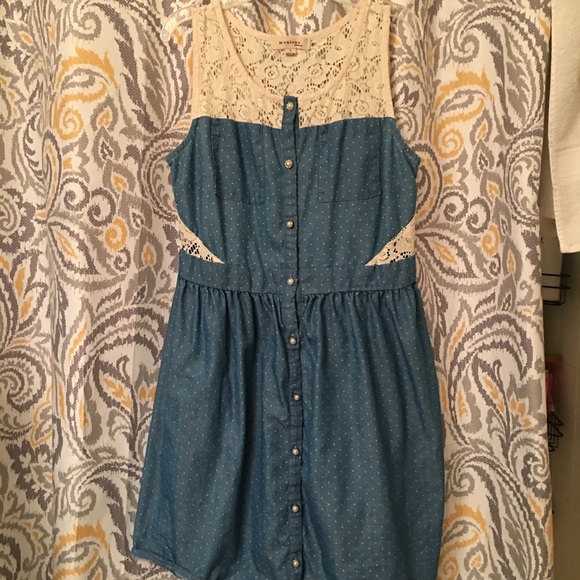 Mini denim and lace dress