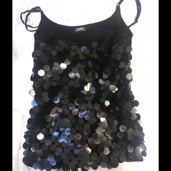 BLACK BEADED AND DECORATIVE FRONT, CAMISOLE