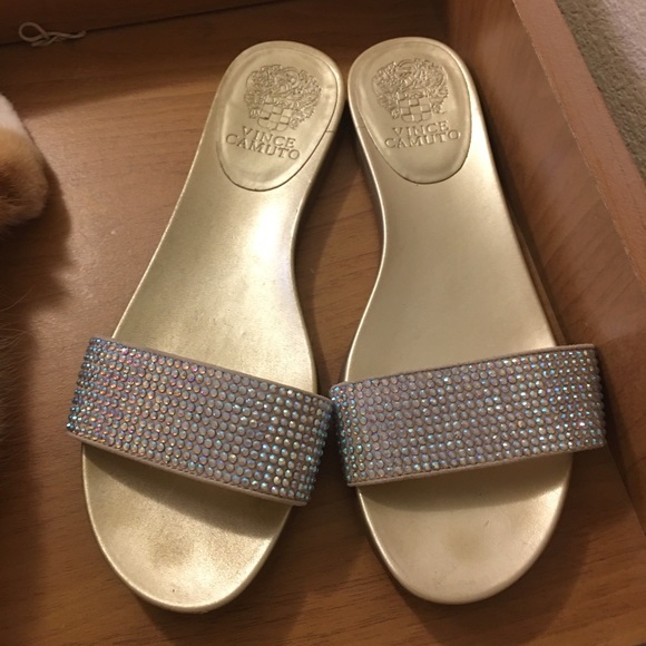 crystal slide sandals