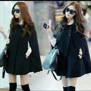 Black Cape Coat, Blair Waldorf Style