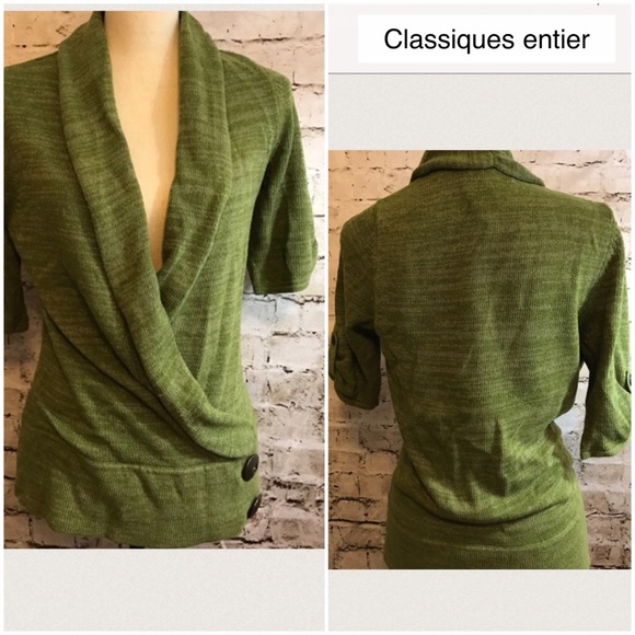 Nordstrom Sweaters - Nordstrom classiques entier Green Silver Sweater M