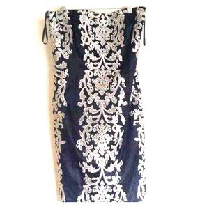 White House black market: ivory/black fitted dress