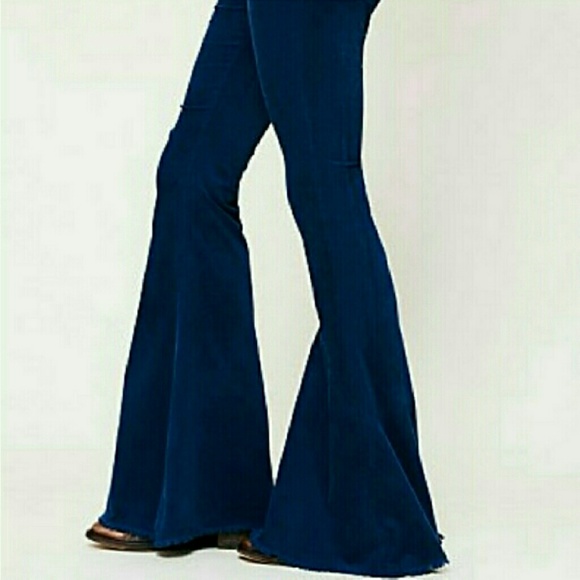 Free People Pants - ❌SOLD❌Free People Blue Velvet Corduroy Bell Bottom