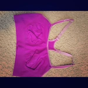 Purple sports bra