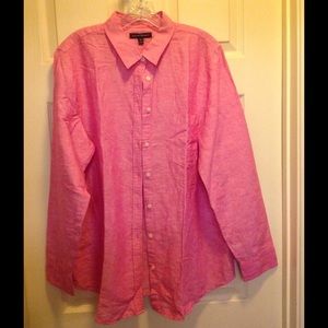 Banana Republic Pink Linen Button Down Shirt, XL