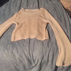 cropped long sleeve sweater