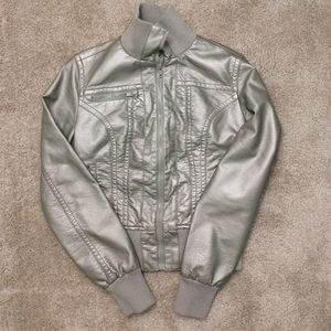 Xhiliration Metallic Bomber Jacket