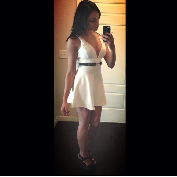 White backless dress