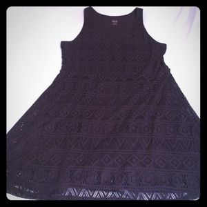Black Crochet Skater Dress